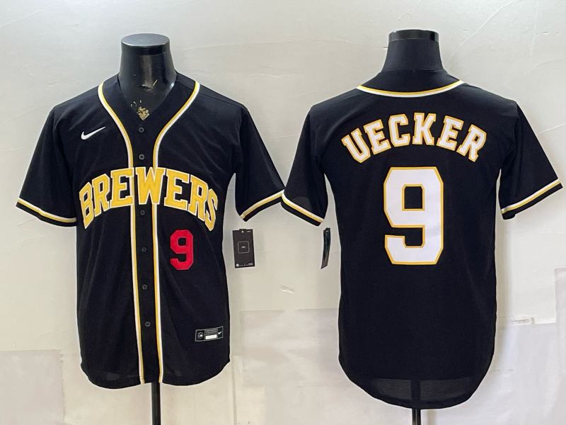 Men 2026 Milwaukee Brewers #9 Uecker black Game Nike MLB Jersey 0528001